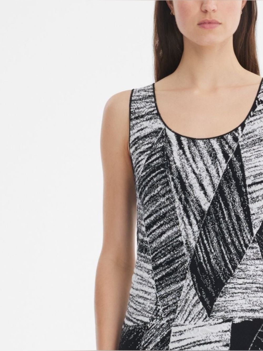 Sarah Pacini Bicolor Jacquard Knitted Maxi Dress - Picture 2 of 11